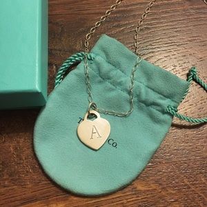 Tiffany & Co. heart tag letter A necklace